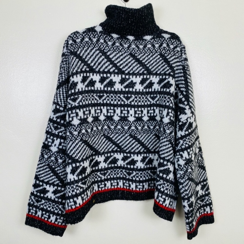 Anthropologie Rafela Half-Zip Geometric Pullover Large size - Picture 8 of 8
